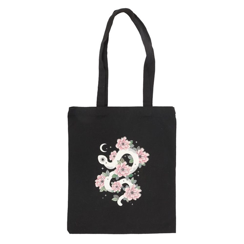 Floral Snake Polycotton Tote Bag