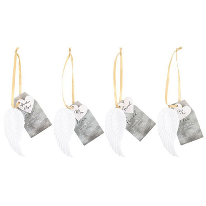 Set of 24 Angel Wing Hanging Decorations on Display