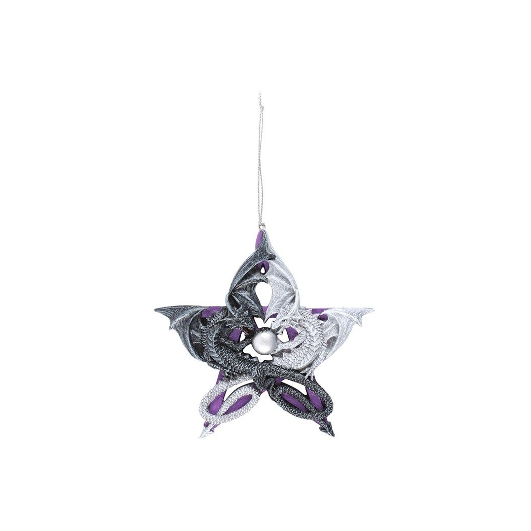 Pentagram Dragon Hanging Ornament by Anne Stokes