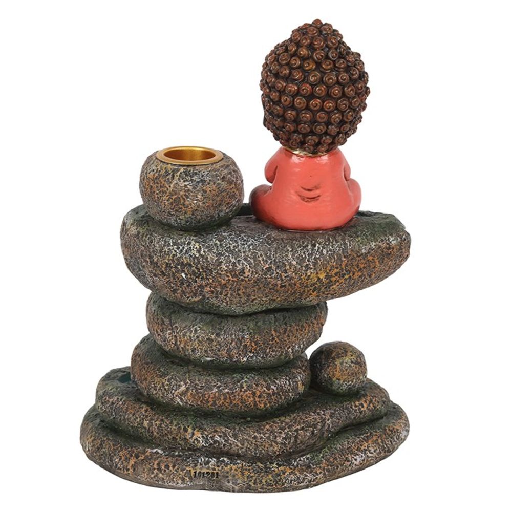 Red Buddha and Rock Pond Backflow Incense Burner