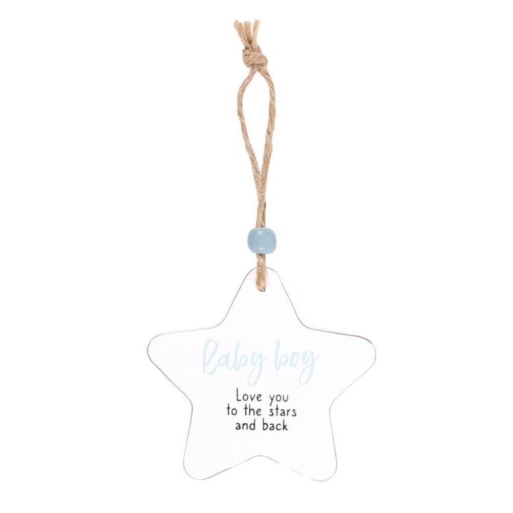 Baby Boy Hanging Star Sentiment Sign