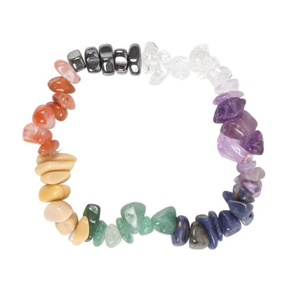 Set of 24 Chakra Crystal Chip Bracelets in Display Box