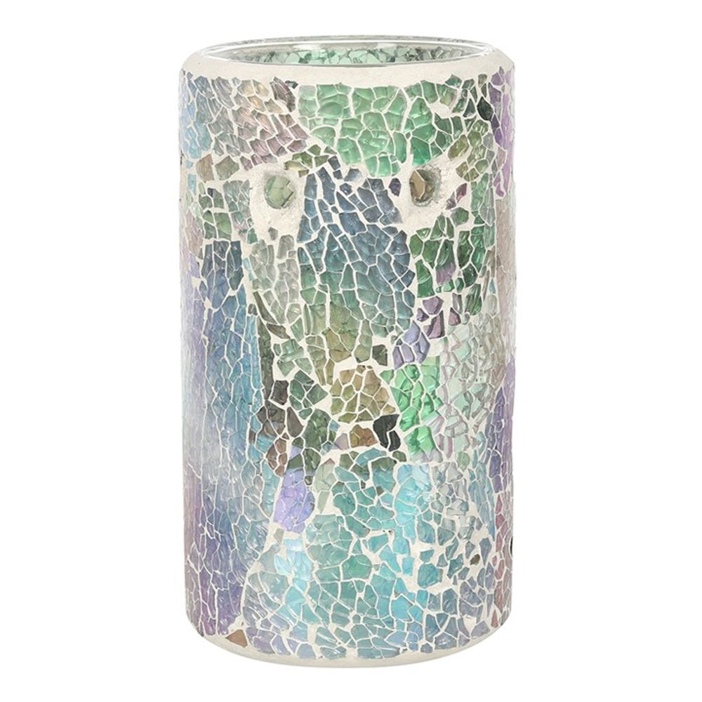 Pillar Light Blue Iridescent Crackle Oil Burner