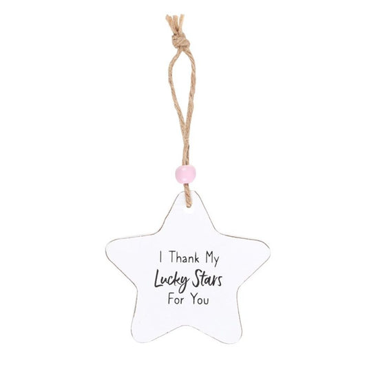 I Thank My Lucky Stars Hanging Star Sentiment Sign