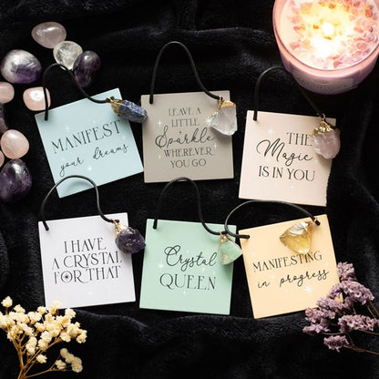 Set of 24 Modern Magic Hanging Signs on Display