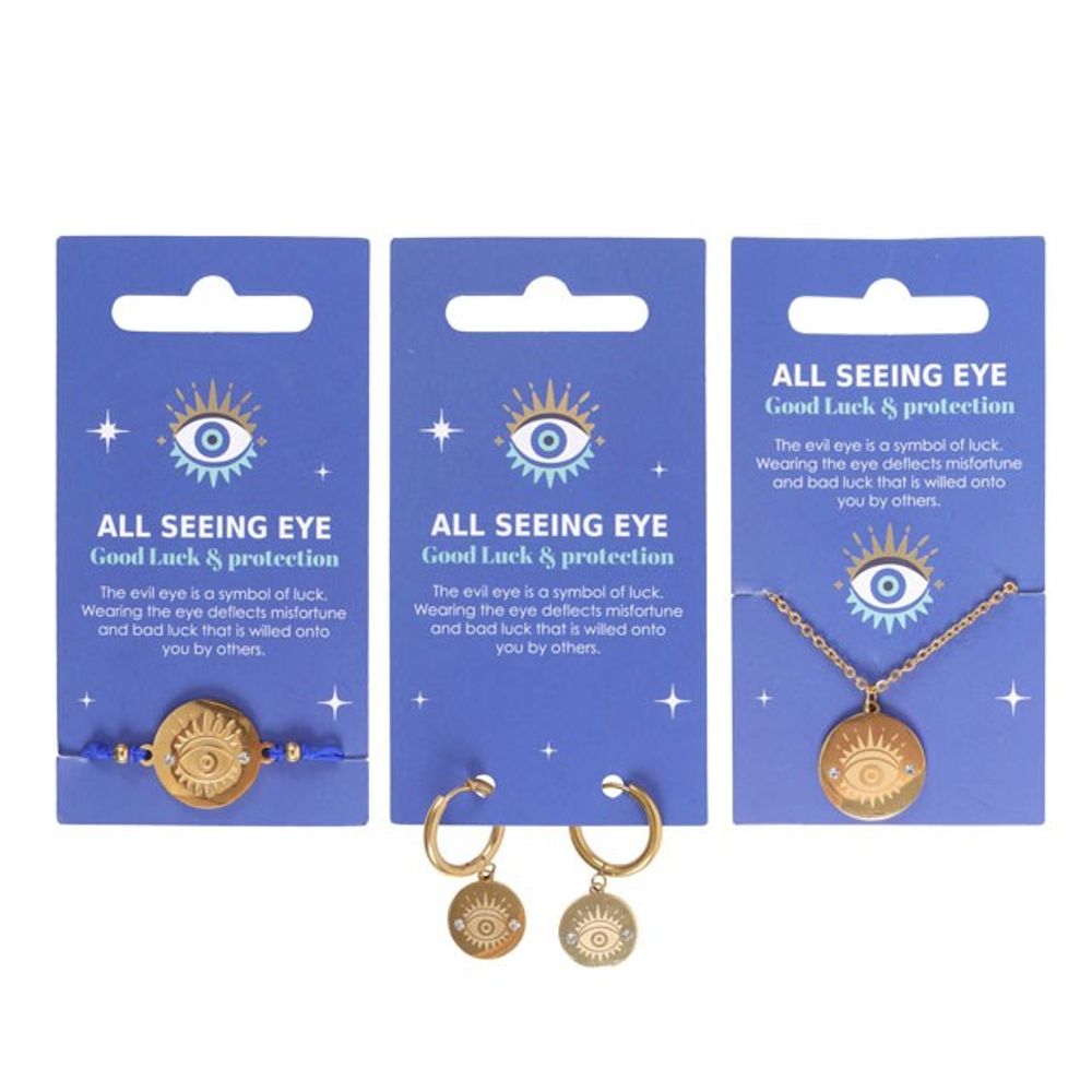 Set of 18 All Seeing Eye Jewellery Pieces on Display