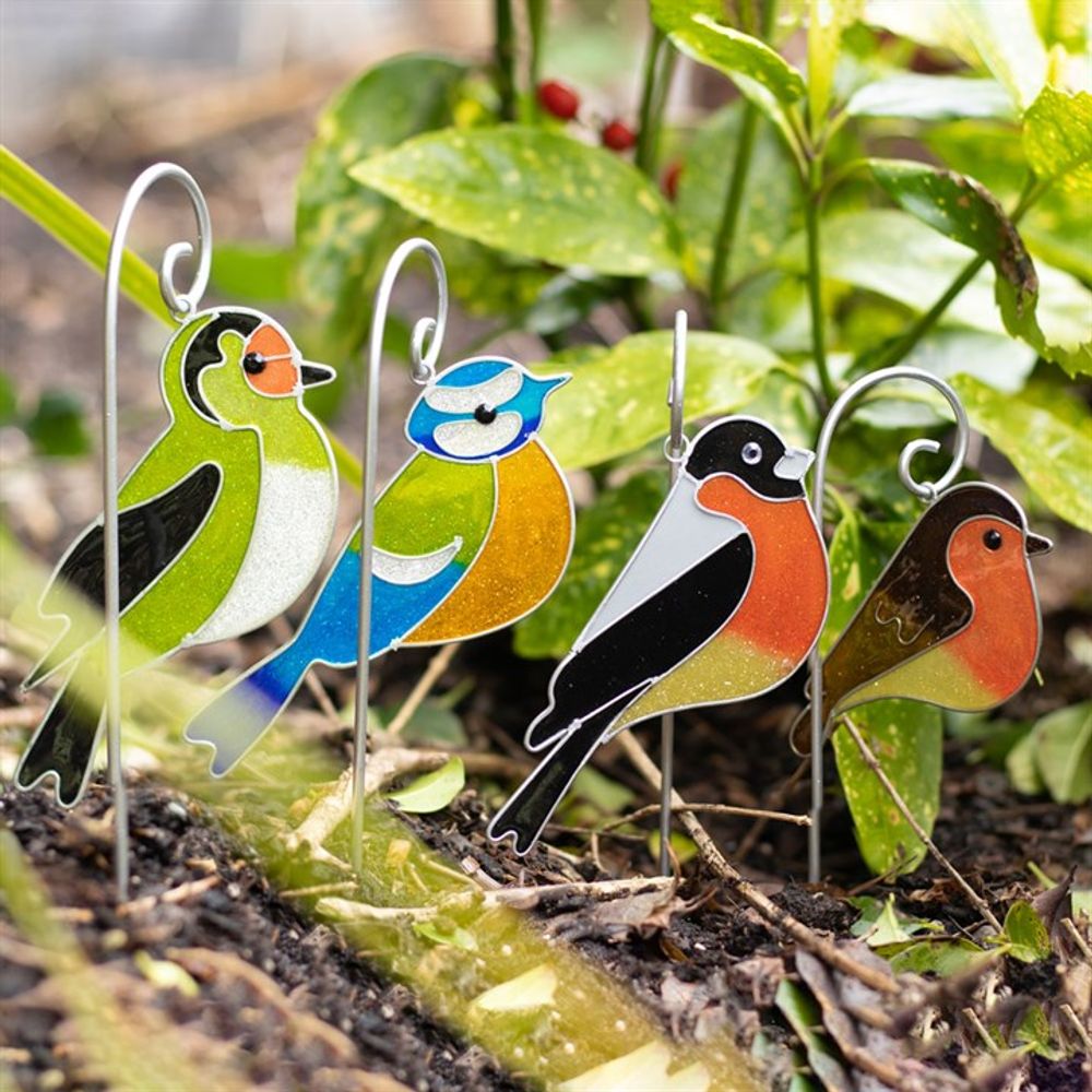 Set of 12 British Garden Birds Suncatcher Stakes