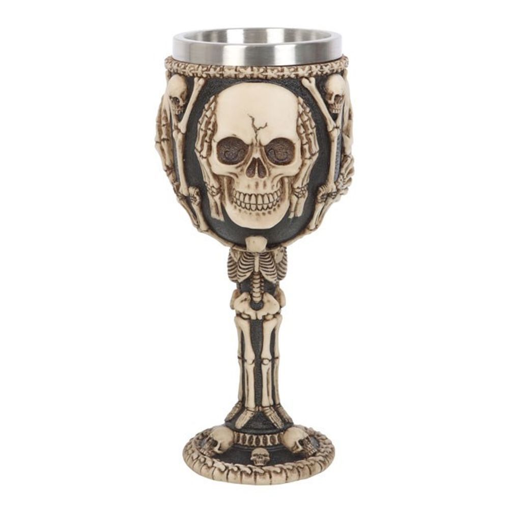 Resin See, Hear, Speak No Evil Skeleton Goblet