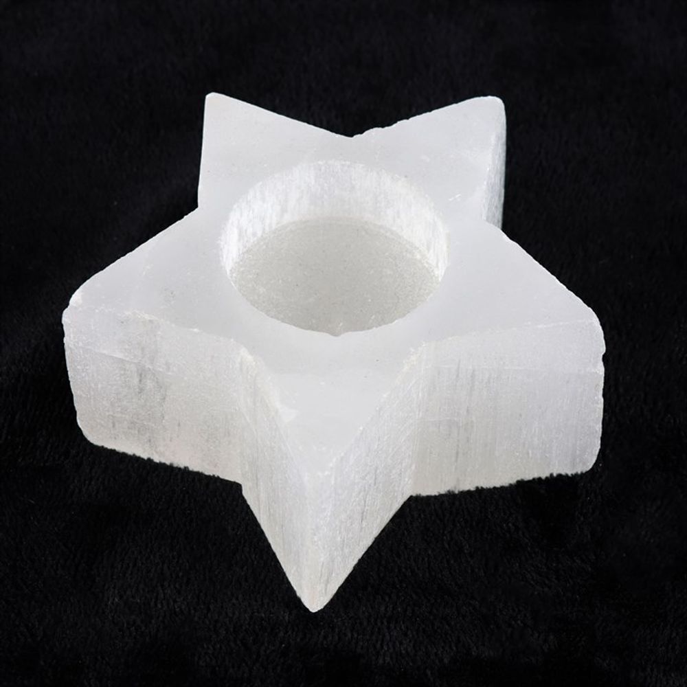 Selenite Star Tealight Holder