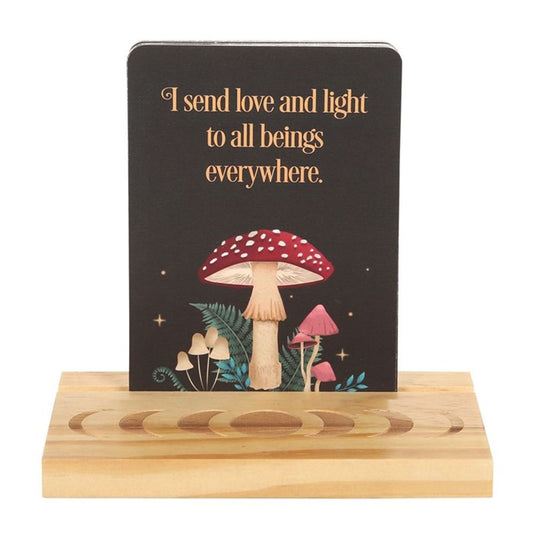 Dark Forest Affirmation Cards with Wooden Stand