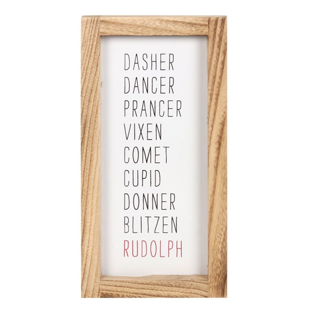 Reindeer Names Wooden Sign